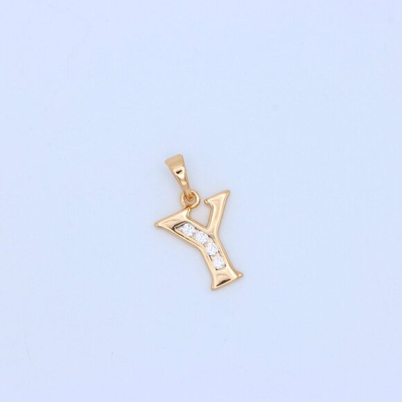 "Rose Gold Alphabet Y Pendant with Sparkling Crystals, XPPT1374 - Picture 10 of 12